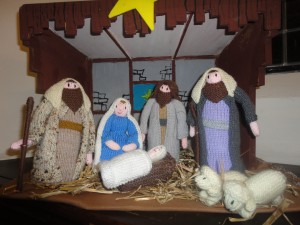 Shepherds with Mary, Joseph and the baby